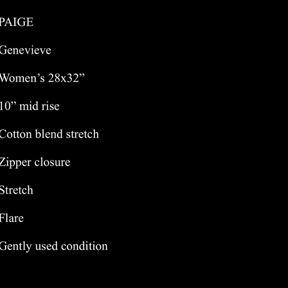 Paige Genevieve Flare Jeans 28x32 Denim Jeans - Picture 8 of 8